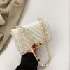 Estilo coreano moda corrente messenger saco simples pequeno quadrado para mulheres 2024 Nova primavera simples casual bolsa de ombro