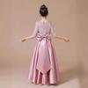 Vestido Formal para Niñas, Vestido de Noche de Piano Elegante de Alta Gama, Vestido Largo de Princesa, Vestido de Pasarela con Lentejuelas de Cuello Redondo para Niños