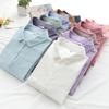 Camisa de manga larga de hilo de algodón de doble capa para mujer, estilo japonés artístico, algodón suave y agradable para la piel, versátil, top de fondo para otoño