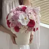 Día de San Valentín Chino Nuevo Cubo Abrazable de Tacto Suave Esmerilado Cubo Vacío Cubo Redondo Arreglo Floral DIY Caja de Regalo Material Floral