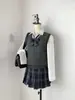 Chaleco Jersey de Punto de Color Sólido Original para Uniforme JK con Cuello en V para Estudiantes en Otoño, Invierno y Primavera