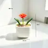 Plantas en maceta de vidrio Zibo, flores de diciembre, ramos de flores artificiales, flores de vidrio para cumpleaños, decoraciones de escritorio, adornos blancos, Día de la Madre transfronterizo