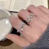 Anillo Dulce de Estrella y Luna Creciente para Mujer, Estilo Coreano, Único y de Moda, Versátil y Elegante, Anillo Abierto, Anillo de Dedo Índice de Moda