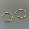 Pendientes de Aro Dorados Texturizados Retorcidos Multicapa con Forma de Espiral Estilo Retro