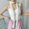 Serie Y2K ~ Bufanda fina y angosta para el cuello japonesa de las Spice Girls, bufanda de punto avanzada y fina para mujer.