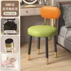 Taburete de Maquillaje con Sensación de Lujo Ligero y Gama Alta, Taburete para el Hogar con Respaldo para Habitación de Niñas, Silla de Tocador para Dormitorio Principal, Taburete Redondo, Silla de Manicura