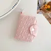 Portatarjetas Mini Plegado Estilo Ins, Billetera para Monedas Dulce y Femenina con Broche de Presión, Bolso Pequeño Portátil con Hebilla Colgante para Estudiantes, Mujeres