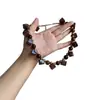 ¡Tan especial! Collar Cuadrado de Lunares con Estampado de Leopardo Marrón para Mujer, Diseño Exagerado de Nicho, Cadena Creativa para Clavícula, Nuevo Estilo de Principios de Otoño
