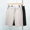 Pantalones Casuales, Shorts de Seda Helada de Verano, Pantalones de Vestir Anti-Arrugas para Hombre, Shorts Rectos Frescos y Transpirables de Alta Elasticidad en Cuatro Direcciones