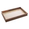 Bandeja de Madeira com Sisal Trançado Natural 45cm x 30cm x 4cm - Woodart