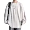 Nueva camisa casual de manga larga para hombre, estilo americano, corte holgado, blanca y texturizada, perfecta para usar en capas, para primavera y otoño.