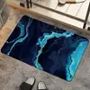 Alfombra de Piso de Franela Impresa Moderna con Textura Fluida de Ágata Chapada en Oro de Tono Azul de Lujo Ligero Transfronteriza Decoración de Alfombra para el Hogar