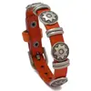 Pulseira Punk Rock Metal Europeia e Americana Estrela de Oito Pontas Couro Genuíno Pulseira com Rebites Personalizada Retrô para Homens e Mulheres