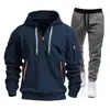 Chamarra sudadera transfronteriza para hombre, traje deportivo de primavera y otoño, sudadera con capucha casual para hombre con múltiples bolsillos, ropa de trabajo