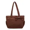Bolsa de Ombro Grande de Grande Capacidade Cor Sólida Simples Estilo Coreano Moda para o Dia a Dia Versátil Bolsa Retrô para Meninas