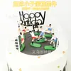 Decoraciones de Plástico para Pastel de Equipo de Fútbol Adornos de Vinilo Fiesta Infantil Mundial Escenario de Horneado Set al por Mayor Balón