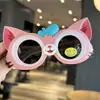Gafas de Sol Polarizadas Estilo Ali para Niños con Patillas Suaves, Lindas Gafas de Sol de Silicona de Zorro para Niños con Dibujos Animados y Visores Solares