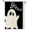 Bandera de Jardín de Otoño Halloween Calabaza Fantasma Bandera Impresa por Ambos Lados Fiesta de Halloween Decoración Festiva Bandera para el Patio
