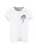 Camiseta básica casual retro Harajuku americana para millennials con diseño de estampado floral, camiseta de manga corta para mujer