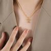 Colgante Verano Xiangfeng doce constelaciones Aries león gitano estrella collar de acero de titanio chapado en oro real de 18 quilates