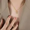 Hip Hop Europeo y Americano Nuevo Colgante de las Doce Constelaciones Aries León Colgante de Pedrería Collar Acero de Titanio Chapado en Oro Verdadero 18K