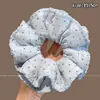 Elástico de Cabelo de Renda Estilo Coreano para Rabo de Cavalo, Scrunchie Grande, Elástico para Coque, Acessório de Cabelo de Luxo para Meninas