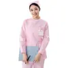 Uniforme de Enfermeira Feminino Fato Dividido de Manga Longa Conjunto Completo de Shorts Azuis de Verão Manga Curta Tamanho Grande Uniforme de Trabalho Médico