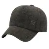 Gorra de lana de invierno para hombre con protección para las orejas, gorra de béisbol cálida para mediana edad y ancianos, papá, abuelo, ancianos, gorra de béisbol gruesa con forro de vellón