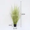 Decoración de planta en maceta de césped de cebolla estilo nórdico artificial, decoración de flor artificial de pie para uso comercial, planta verde popular para interiores, césped de plástico