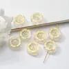 Plano de Acrílico Chapado Flor de Cerezo de 14 mm Fondo de Diamante Flor de Cinco Pétalos Estéreo Colorida Pasador DIY Accesorios para el Cabello Material Decorativo