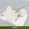 Flor Simulada 3 Cabezas Hortensia de Madera Salón de Bodas Flor Simulada Accesorios de Decoración Bola de Nieve Plástico Hortensia de Madera Simulada