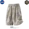 Marca NASA Shorts de Verano con Sensación de Hielo para Hombre Diseño Moderno Jacquard Shorts Talla Grande Pantalones Casuales Holgados