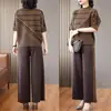 Traje de Primavera y Otoño para Madres Nobles Estilo Occidental Nuevo Estilo Moda para Mujeres de Mediana Edad y Mayores Cubre Vientre Holgado Talla Grande Traje de Punto de Dos Piezas