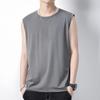 Colete Fitness de Seda Gelada Sem Mangas para Homem, Secagem Rápida, Solto, Tamanho Grande, Camiseta, Corrida, Basquete, Treinamento Esportivo, Colete Tendência