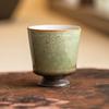 Forno Cerâmica Caneca de Chá Céu Estrelado Verde Pé Alto Copo de Cera Vintage Pessoal Caneca do Mestre Caneca para Degustação de Chá em Casa Xícaras de Chá