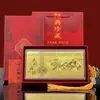 Año del Caballo Billete Conmemorativo con Lámina de Oro Moneda de la Fortuna Suerte Riqueza Dinero Seguro para Madres Buen Comienzo Regalo Zodiaco de Dibujos Animados Sobre Rojo