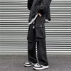 Overoles americanos de calle para hombre, marca de moda de otoño e invierno, pantalones funcionales para exteriores, pantalones largos casuales gruesos con forro polar