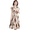 Vestido de verano de chifón para madre manga corta 2025 nuevo 40 o 50 años temperamento noble falda larga