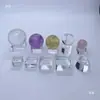 Bola de Cristal Vidrio Transparente Base Transparente Exhibidor de Bolas Base Cuadrada Almacenamiento Esférico Adornos