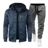 Nuevo Conjunto de Suéter con Capucha y Chaqueta de Punto Jacquard para Hombre, Deportivo, Fitness, Ocio