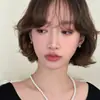 Pendientes de Trébol de Cuatro Hojas de la Suerte Estilo Coreano para Mujer, Nuevo Estilo Popular, Gama Alta, Versátiles, Exquisitos, Pendientes de Diseño de Nicho para Mujer