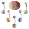 Nuevo piercing para el ombligo de resina arrugada de Amazon AliExpress, acrílico multicolor degradado, joyería para piercing en el ombligo.