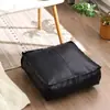 Puf para preguiçoso, sofá para guardar roupas velhas não utilizadas, banquinho baixo para bay window da sala, banquinho de couro, almofada de couro, tatame