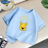 Camiseta de Verano de Manga Corta 2023 Algodón Puro Ropa para Niños Nuevo Estilo Algodón Puro Pooh Lindo Oso Niños y Niñas Top Camiseta