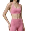 Sutiã Esportivo Sexy de Tiras Costas Bonitas Toque Nude Yoga Fitness Corrida com Bojos Novo Europeu e Americano Roupa de Yoga Feminina
