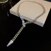 Plata Diamante Serpiente de Forma Bambú Metal Collar Año de la Serpiente Moda Elegante Cadena para Clavícula Lujo Ligero Accesorios de Collar de Gama Alta