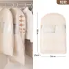 Capa de proteção contra poeira para roupas, saco de proteção contra poeira para jaquetas de pelo e plumas, saco de armazenamento de roupas comprimido visível, cabide para terno de uso doméstico