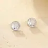 Sob a Árvore Banyan Prata de Lei S925 Joias de Exportação Brincos de Diamante Bolha Simples Clássico Versátil Brincos de Alta Qualidade para Homens e Mulheres