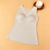 Chaleco de Seda y Cachemira para Otoño e Invierno con Cuello en V, Cómodo Parche Térmico Cepillado Caliente para el Vientre para Mujeres con Sujetador Integrado