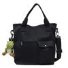 Bolsa Tote de Grande Capacidade, Bolsa para Deslocamento, Bolsa Satchel de Ombro de Lona, Bolsa Feminina, Cor Pura, Estilo Simples Transfronteiriço, Bolsa Estudantil para Aulas Particulares